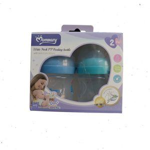 Momeasy Wide Neck PP Feeder with Anti-Colic Nipple 0M+ 120ml 2 Pcs Pack